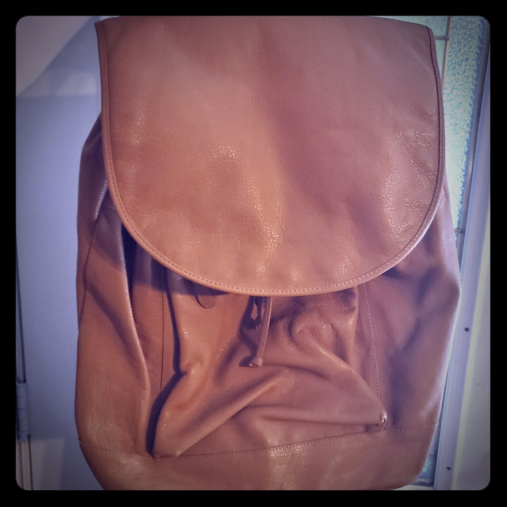 Leather loft butterscotch  backpack